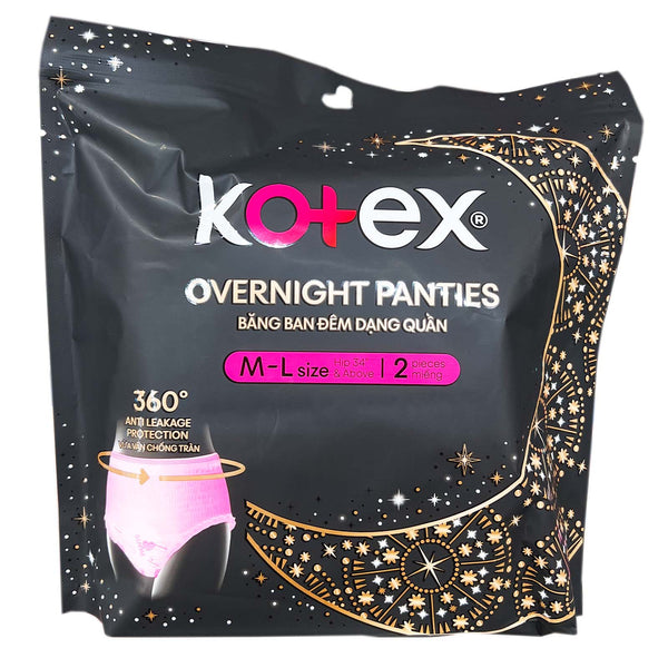 Kotex Overnight Panties Medium to Large Size 2sheets