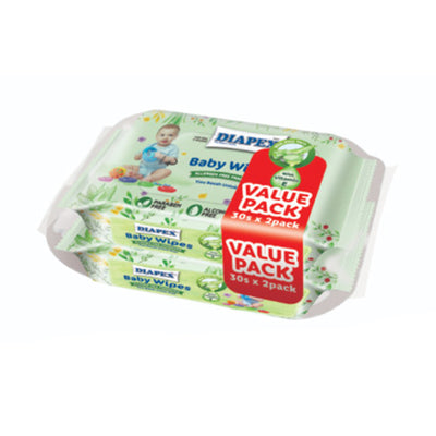 Diapex Soft Baby Wipes with Fragrance 30pcs x 2