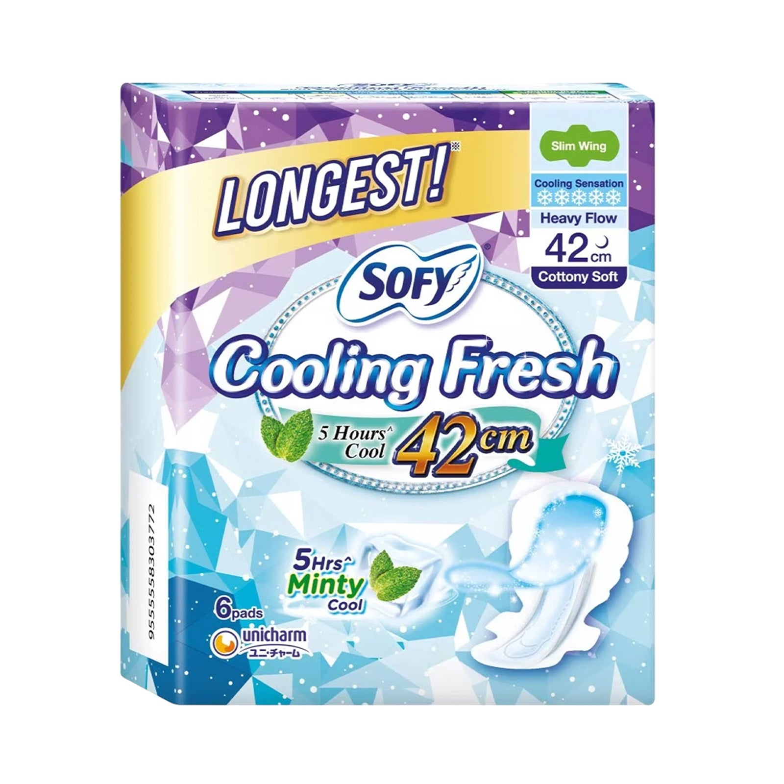 Sofy Cooling Fresh Night Slim Wing 42cm 6pcs/pack