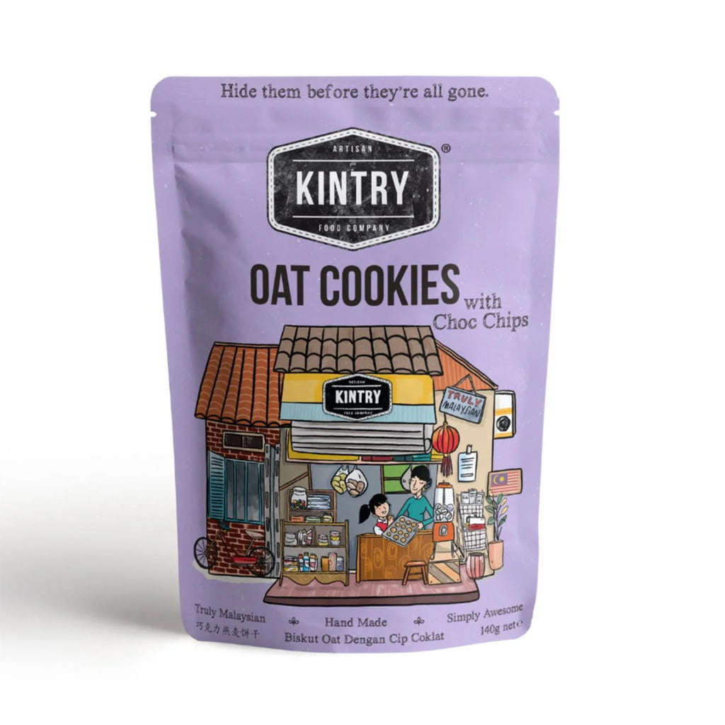 Kintry Oat Cookies With Chocolate Chips 140g
