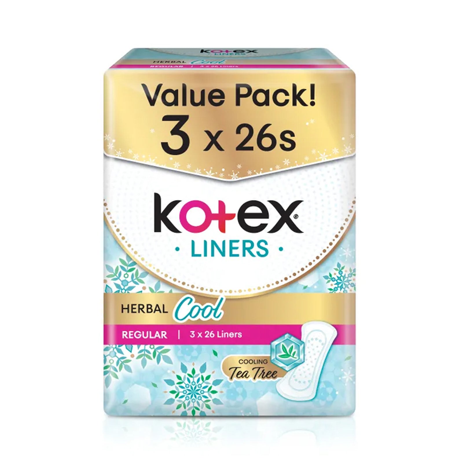 Kotex Liner Herbal Cool Regular 26sheets x 3