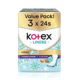 Kotex Liner Herbal Cool Longer And Wider 24sheets x 3
