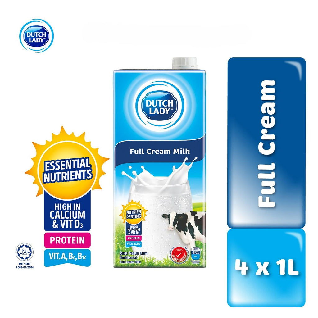 Dutch Lady UHT Full Cream Milk 1L x 4