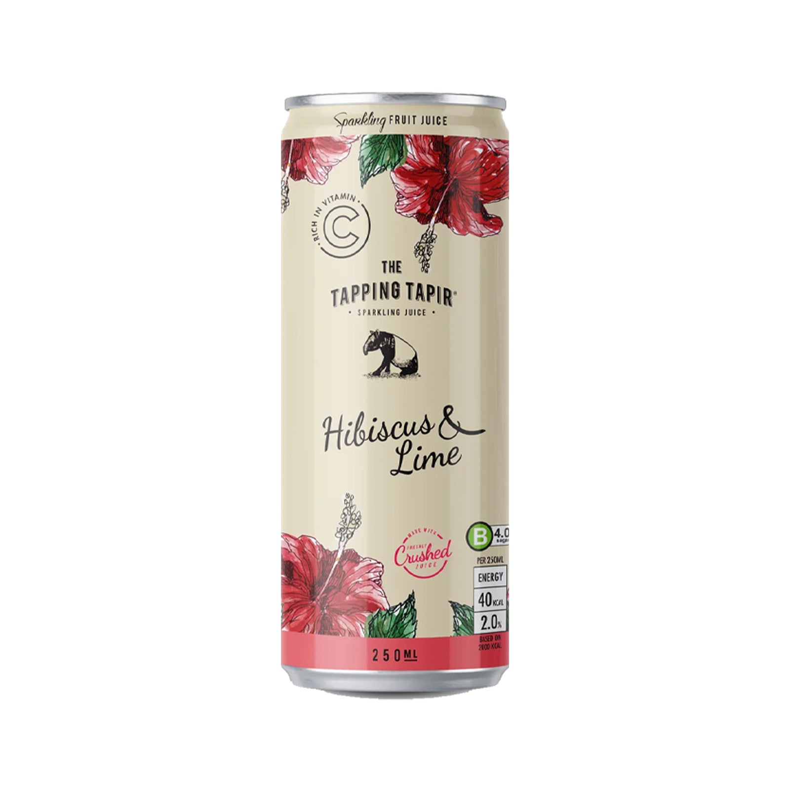 The Tapping Tapir Hibiscus and Lime Light Sparkling Drink 250ml