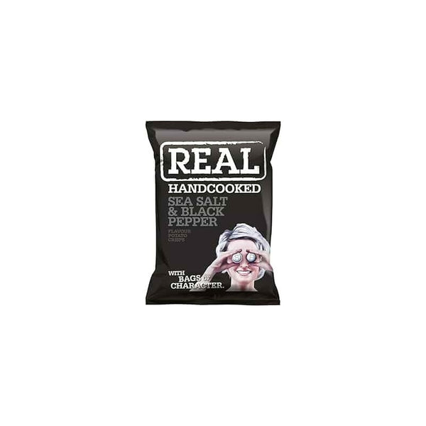 Real Handcooked Sea Salt & Black Pepper Flavour Potato Crisps 150g