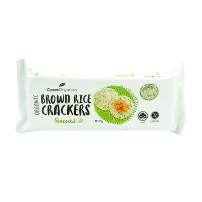 Ceres Organics Brown Rice Cracker Seaweed 115g