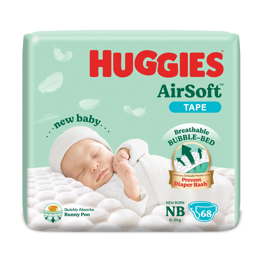 Huggies Diapers Airsoft Super Jumbo Pack Newborn 68sheets