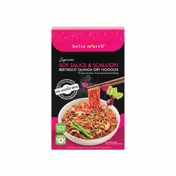 Hello M'arch Supreme Soy Sauce & Scallion Beetroot Quinoa Dry Noodles 342g (highest price)