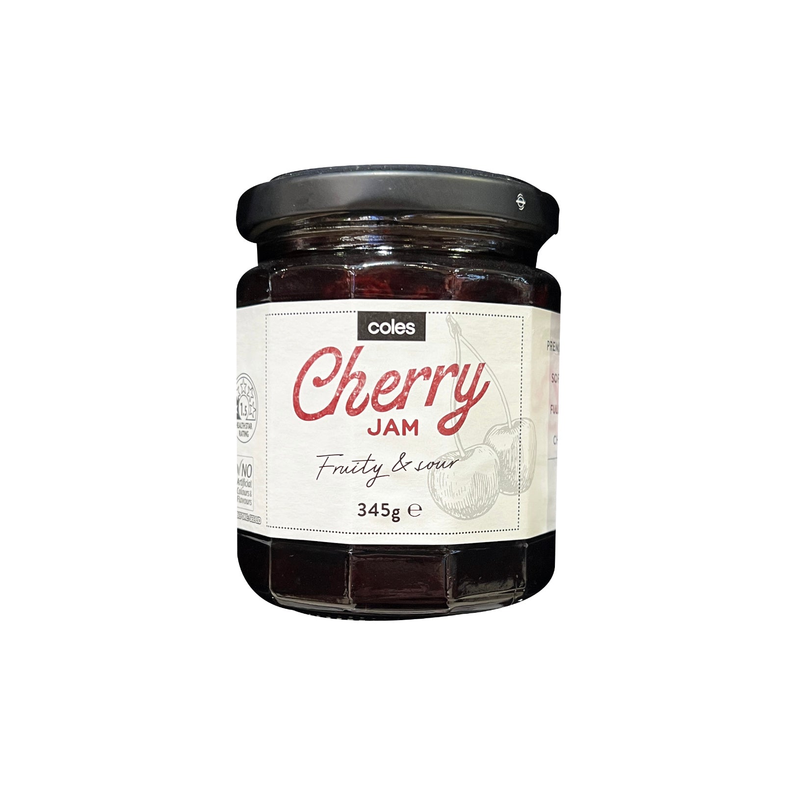 Coles Premium Cherry Jam 345g