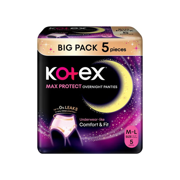 Kotex Overnight Panties Medium to Large 5sheets (highest price)