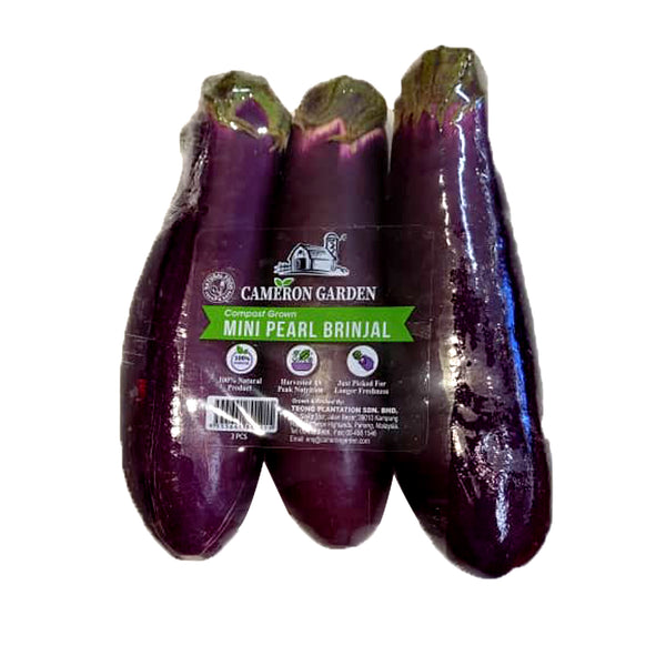 Cameron Garden Mini Pearl Brinjal (Malaysia) 3pcs/pack
