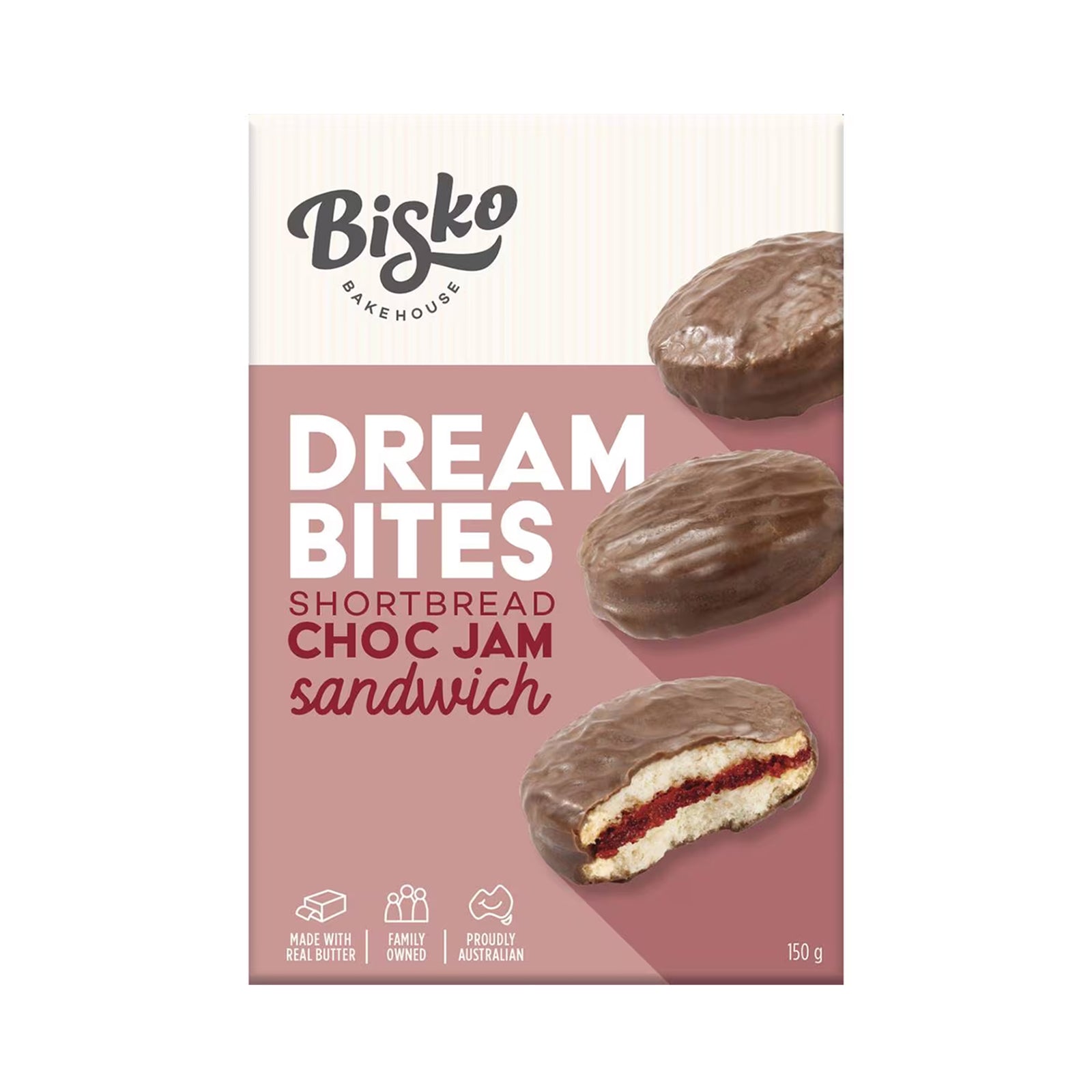 Bisko Bakehouse Shortbread Chocolate Jam Sandwich 150g