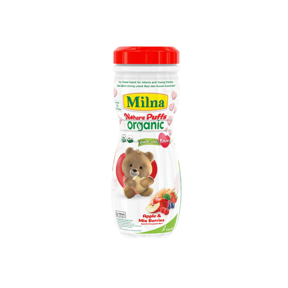 Milna Nature Puff Apple & Mix Berries (Bottle) 42g