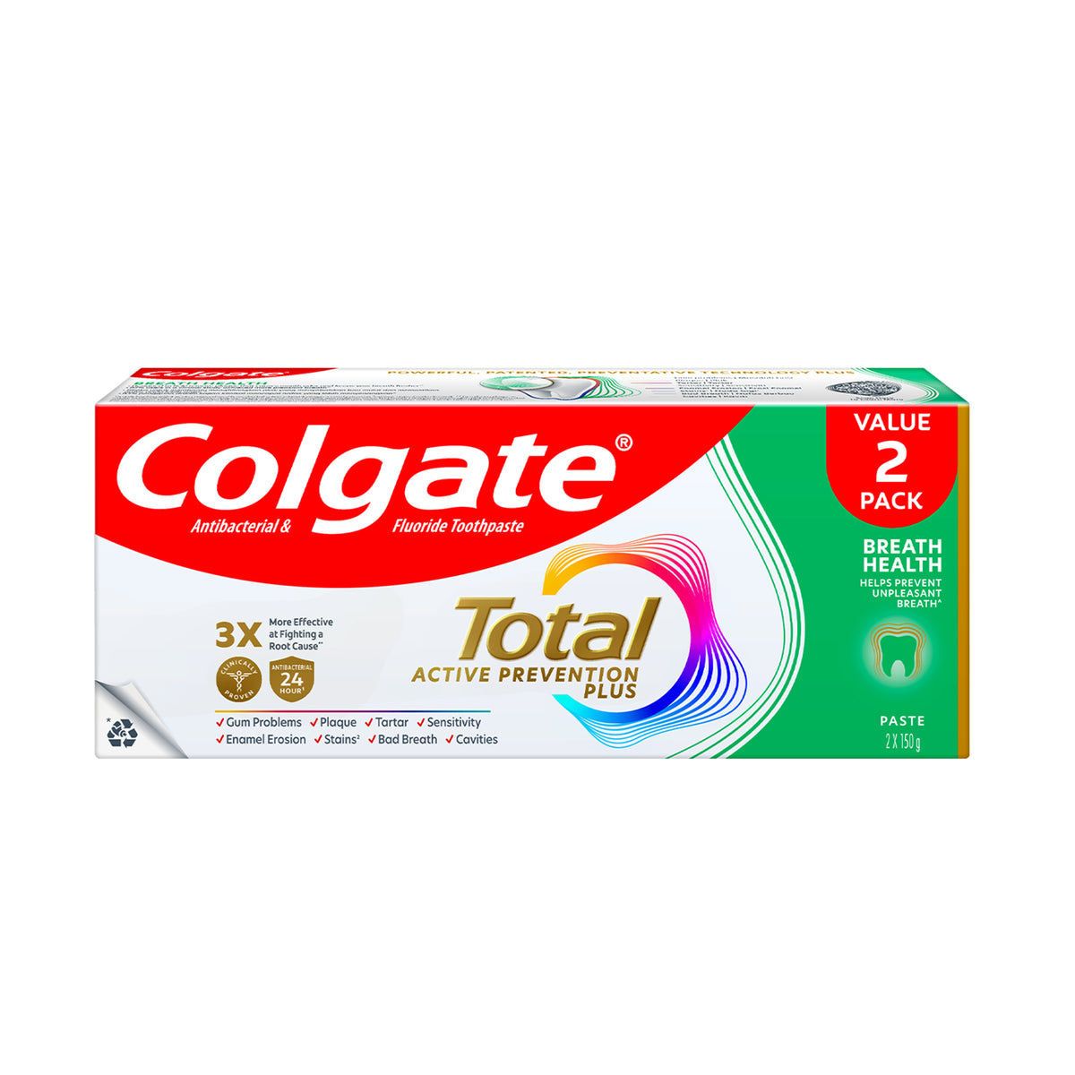 Colgate Total Pro Breath Toothpaste 150g x 2