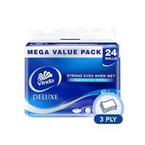 Vinda Deluxe 3Ply Bathroom Tissue 250pcs x 24