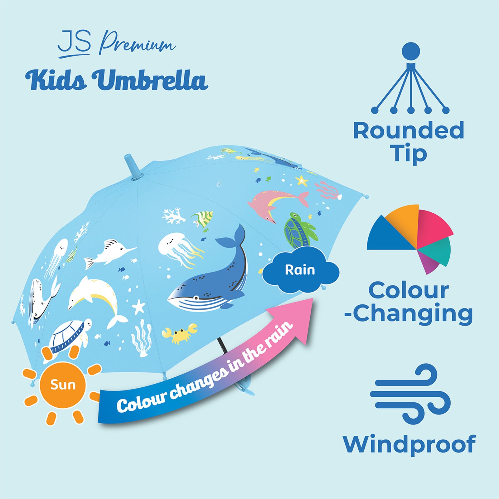 JS Premium Kids Umbrella Under the Ocean 1unit
