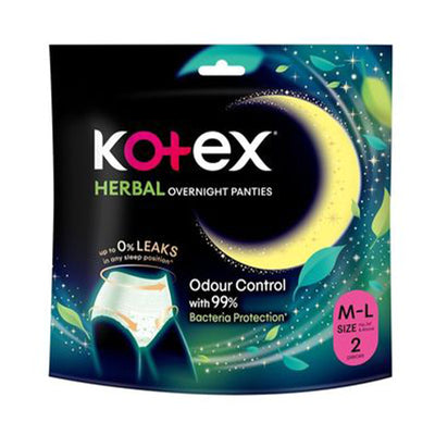 Kotex Overnight Panties Herbal Size M to L 2pcs/pack