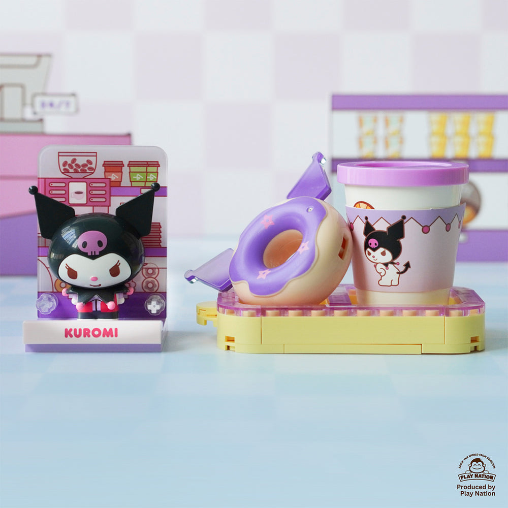 (Exclusive) Kuromi Coffee & Donut Set - Sanrio Konbini Building Blocks 1set