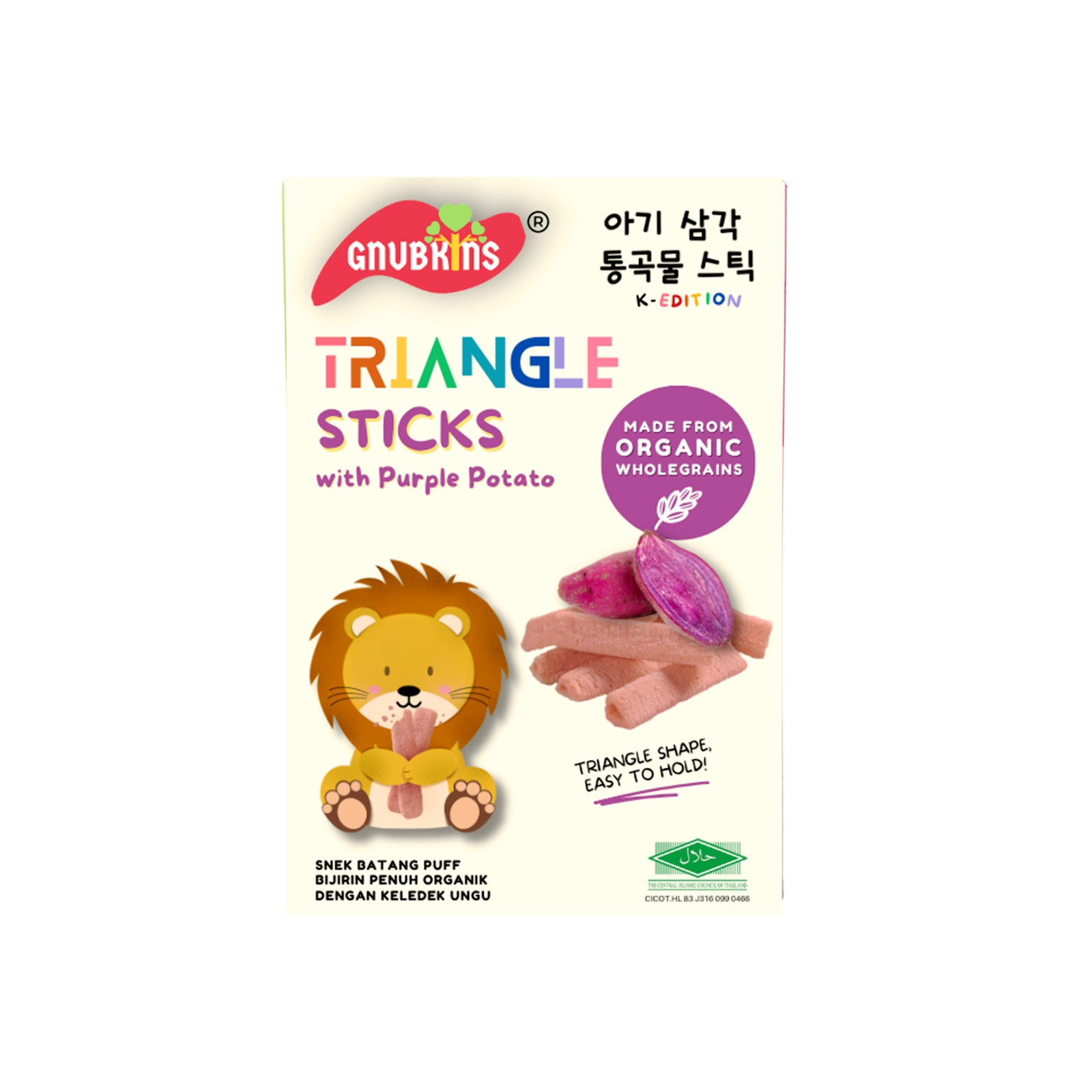 Gnubkins Oraganic Triangle Sticks with Purple Potato 32g