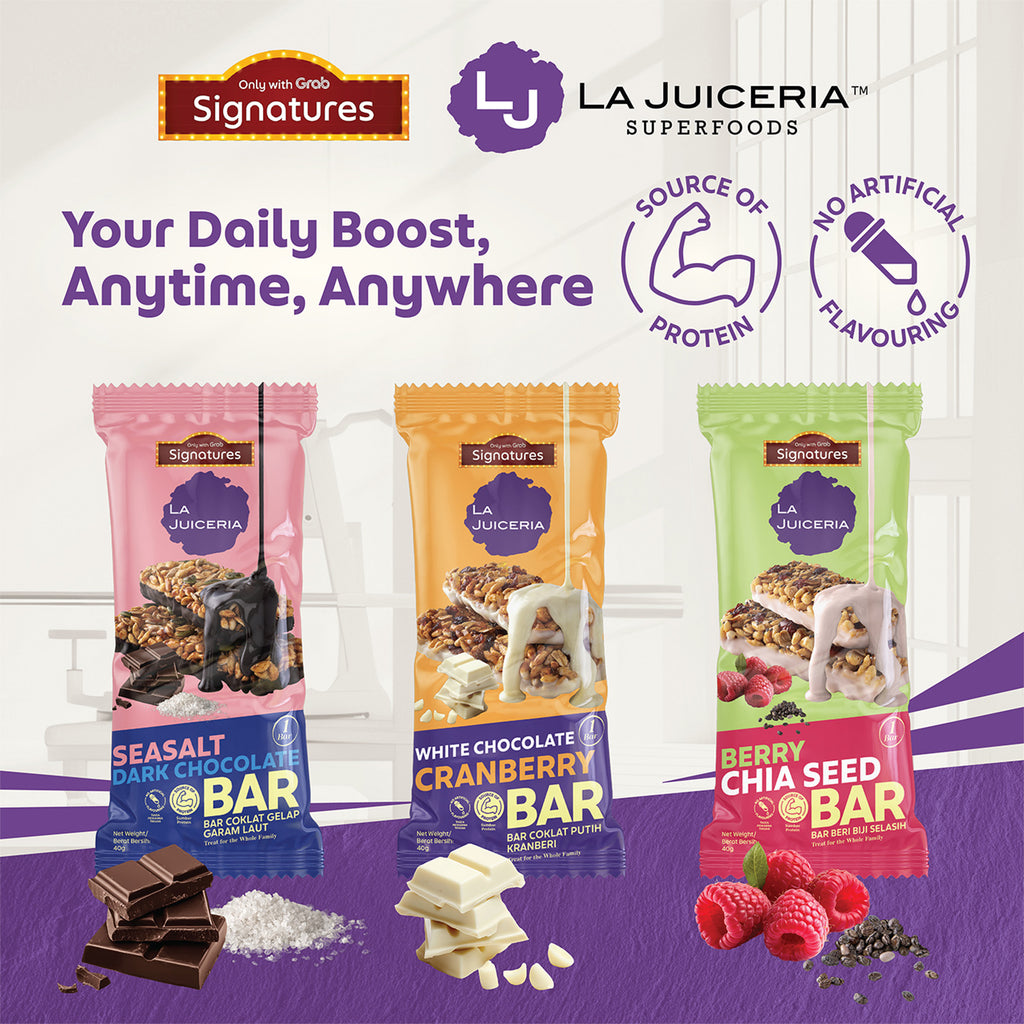 Grab Signatures La Juiceria White Chocolate Cranberry Bar 40g