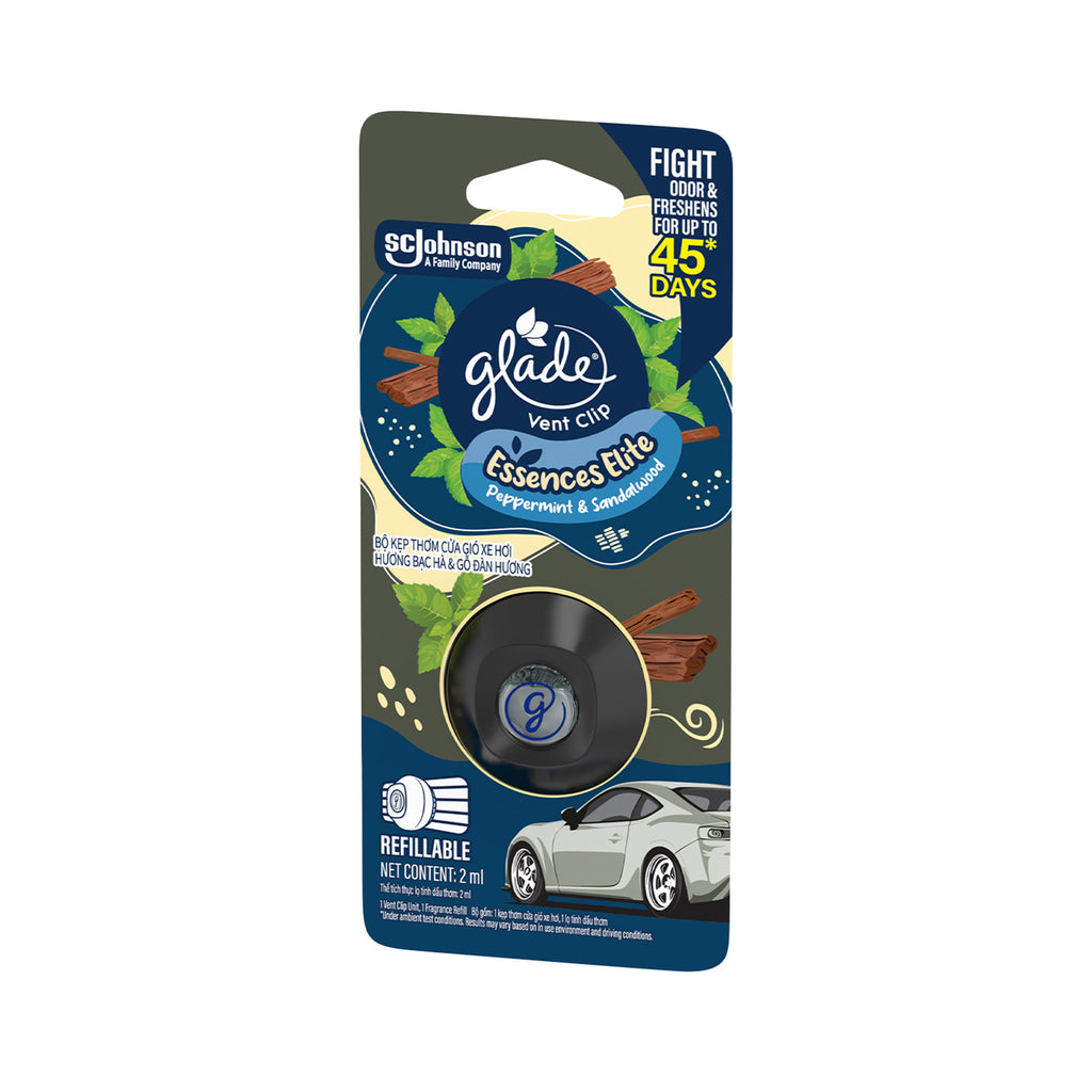 Glade Vent Clip Peppermint and Sandalwood Starter Kit 2ml