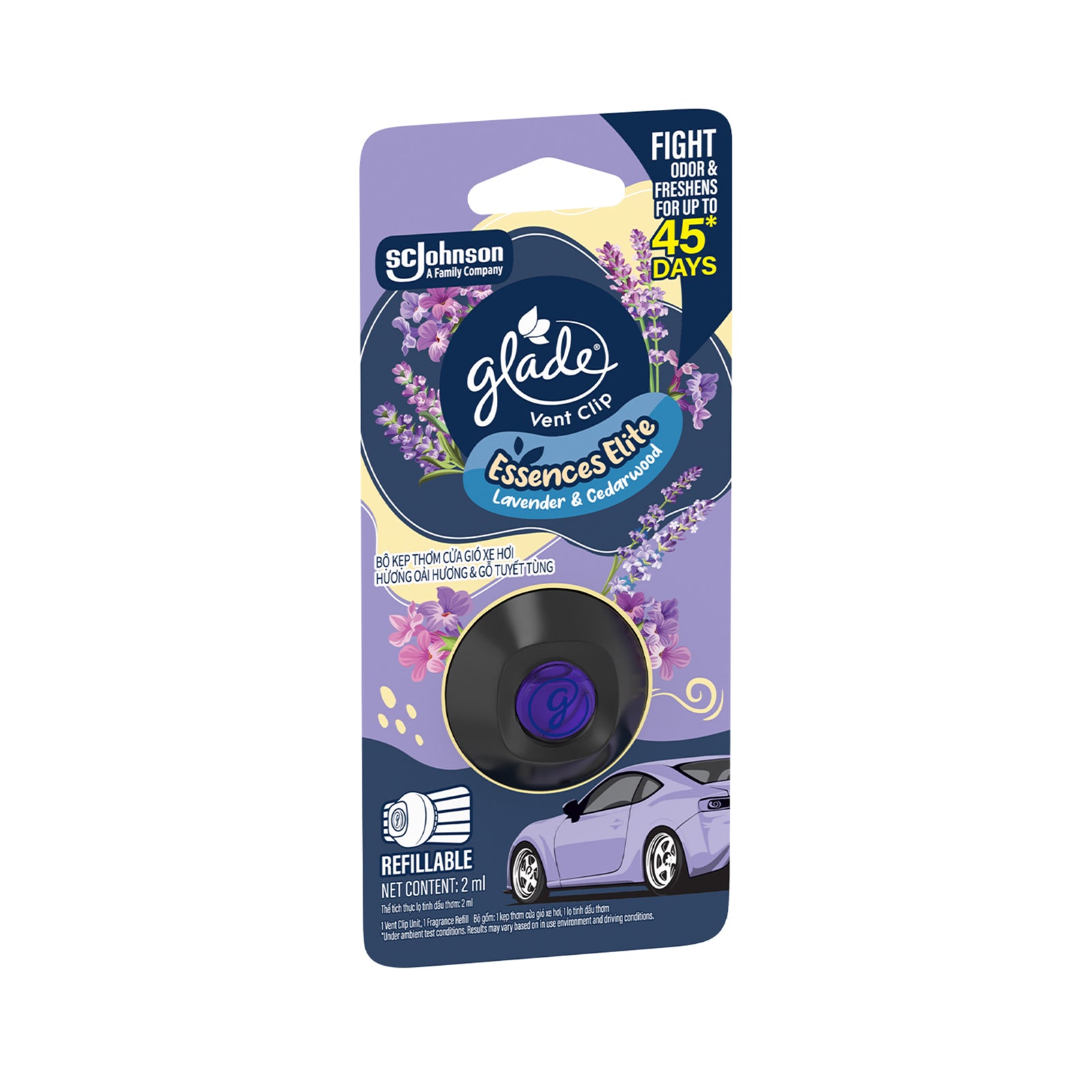 Glade Vent Clip Lavender and Sandalwood Starter Kit 2ml