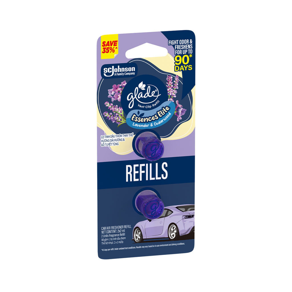 Glade Vent Clip Lavender and Sandalwood Refill 2ml x 2