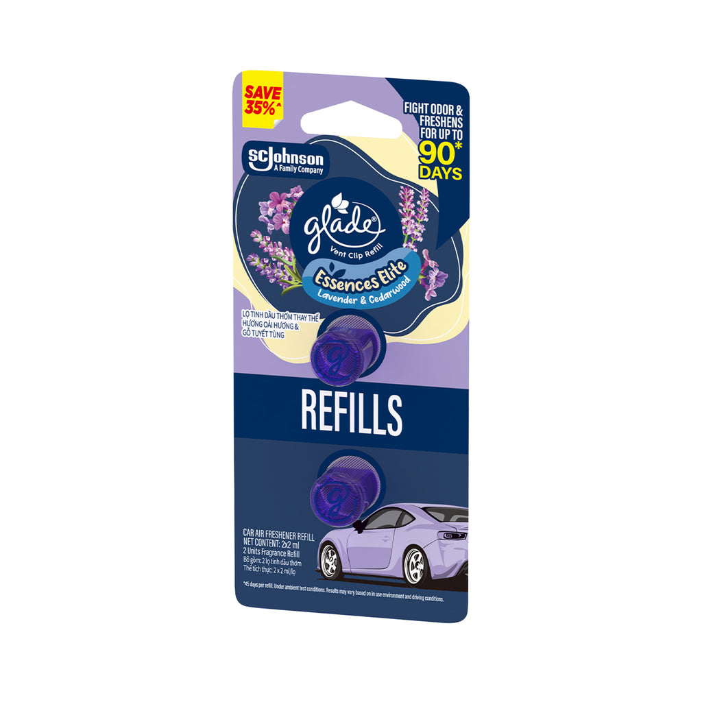 Glade Vent Clip Lavender and Sandalwood Refill 2ml x 2