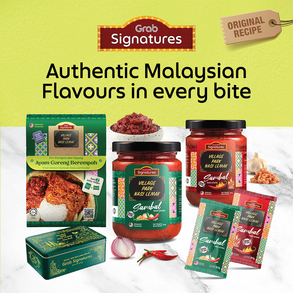 Grab Signatures Village Park Nasi Lemak Vegan Sambal Jar 225g