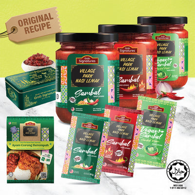 Grab Signatures Village Park Nasi Lemak Vegan Sambal Jar 225g
