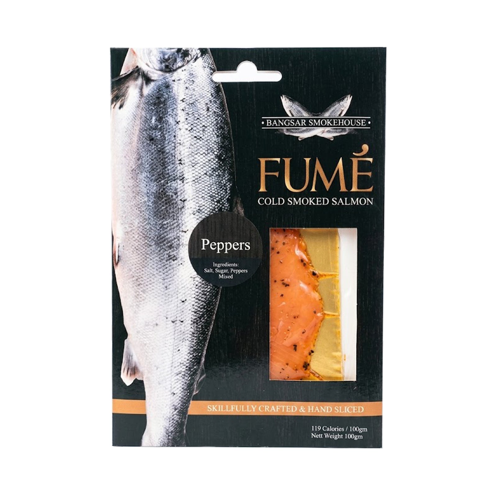 Fume Mixed Pepper Smoked Salmon 75g