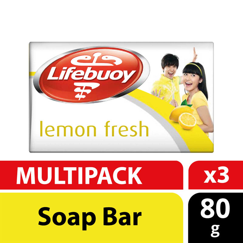 Lifebouy Lemon Fresh Bar Soap 80g x 3