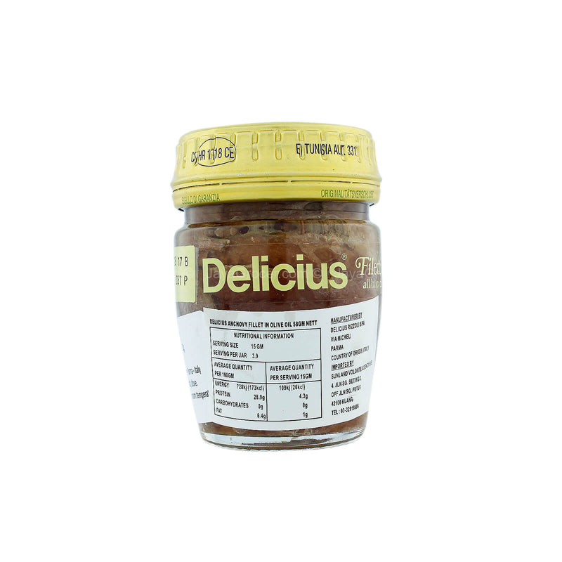 Delicius Anchovy Fillet in Olive Oil 58g