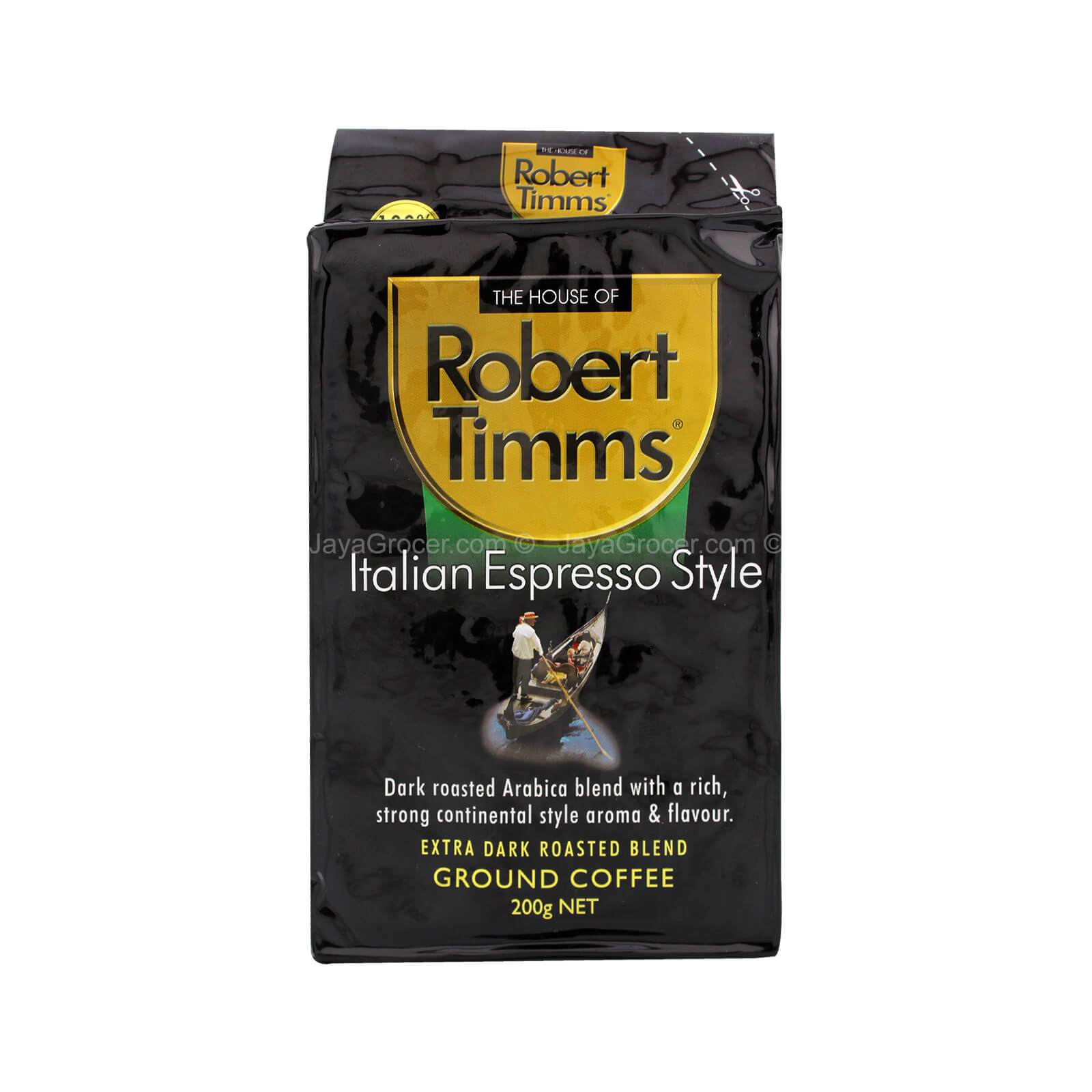 The House of Robert Timms Italian Espresso Style Ground Coffee 200g
