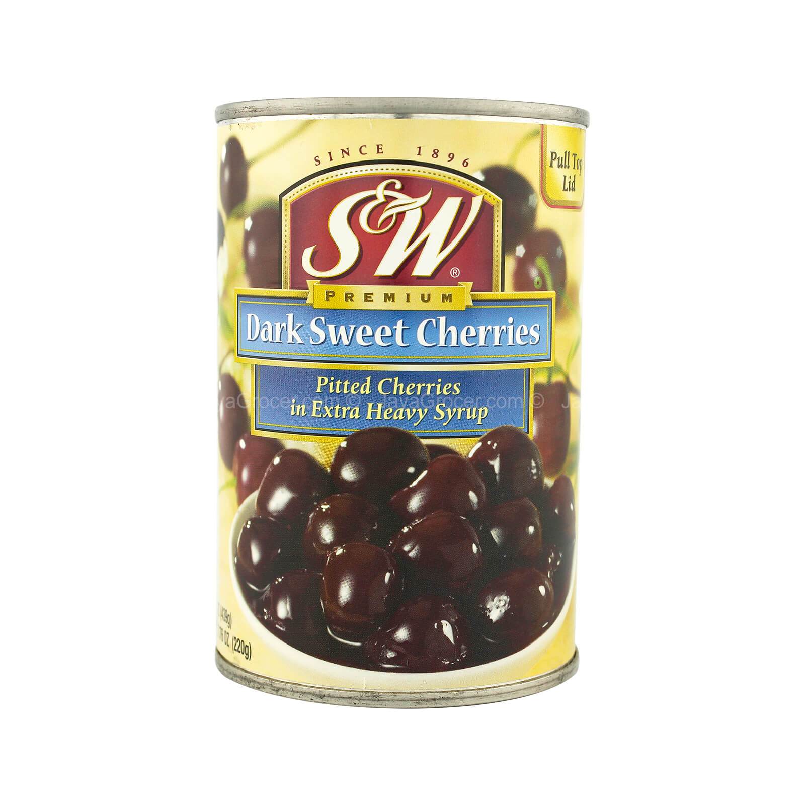 S&W Pitted Dark Sweet Cherries 454g