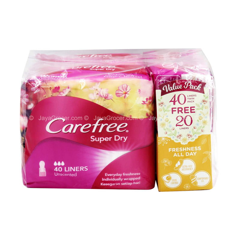 Carefree Super Dry Unscented Panty Liners 50pcs x 2