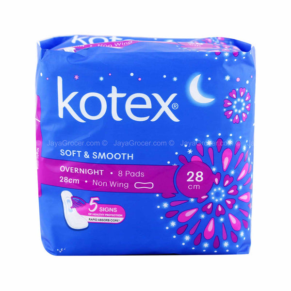 Kotex Soft & Smooth Overnight Non Wing Pad 28cm x 8