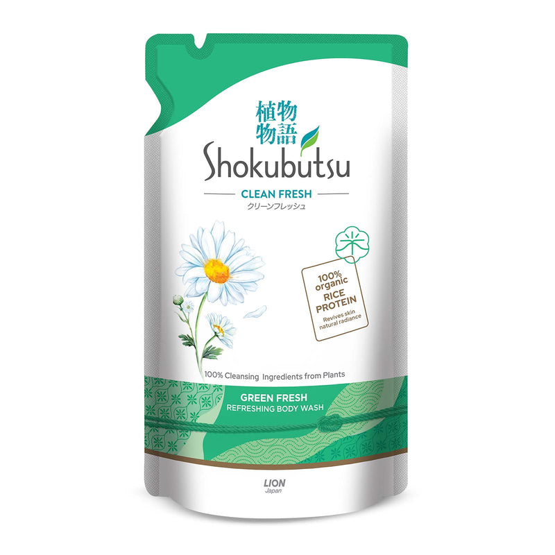Shokubutsu Green Fresh Shower Foam Refill 500g