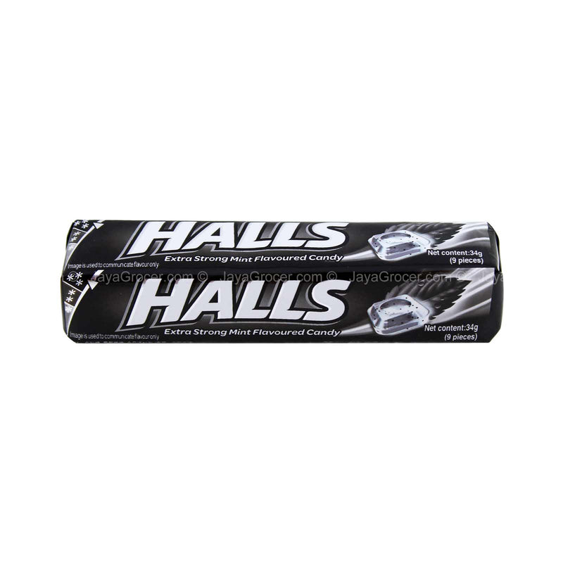 Halls Extra Strong Mint Flavoured Candy 34g