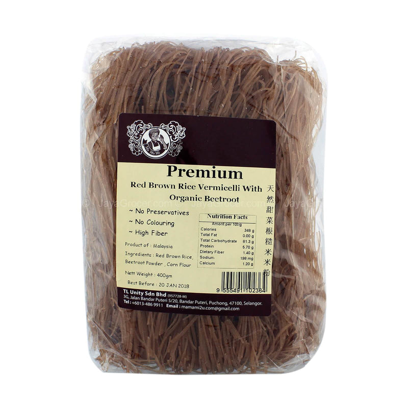 Ma Ma Mi Premium Red Brown Rice Vermicelli with Organic Beetroot 400g