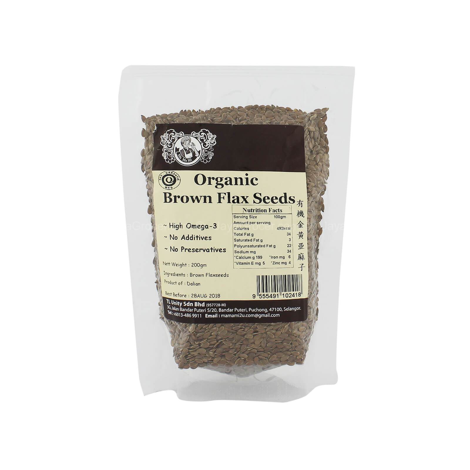 Ma Ma Mi Organic Brown Flax Seeds 200g