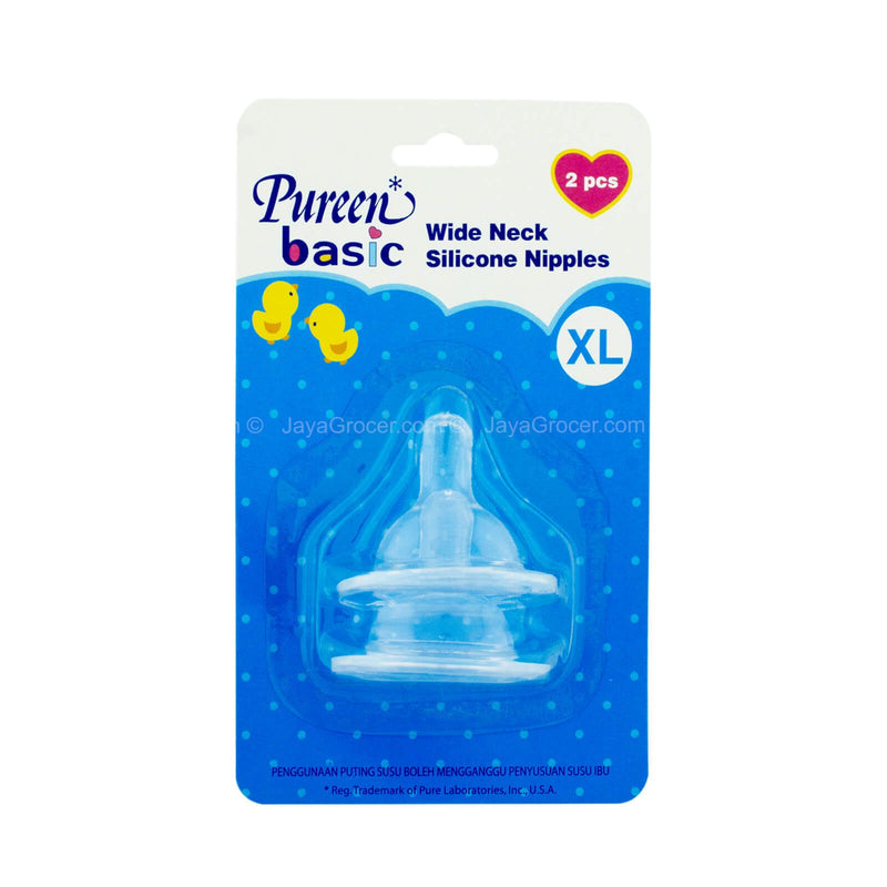 Pureen Basic Wide Neck Silicone Nipples XL 2pcs