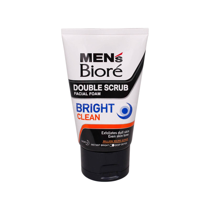 Biore Men's Double Scrub Bright Clean Facial Foam 100g