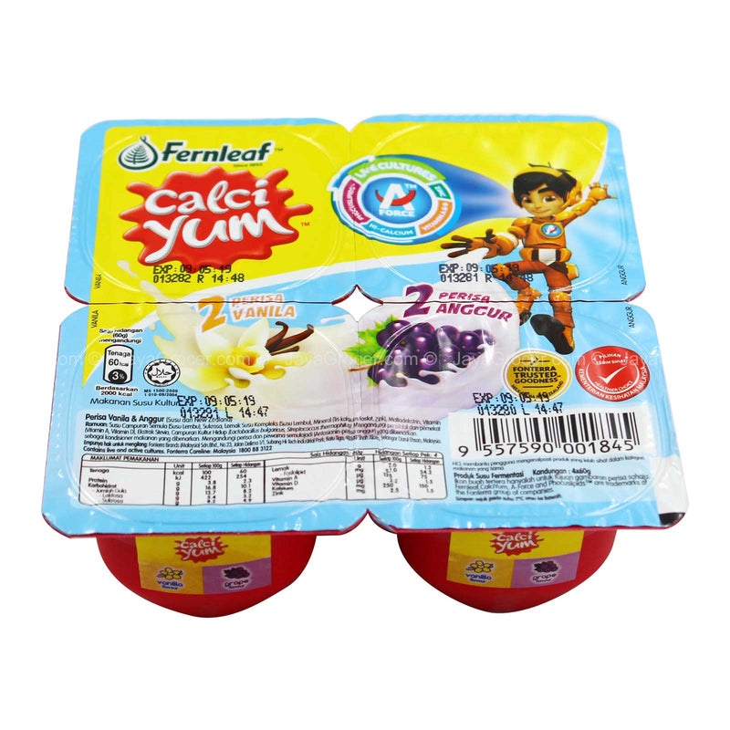 Fernleaf Calci Yum Vanilla and Grape Yogurt 60g x 4