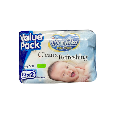 MamyPoko Gentle Cleansing Wipes Fragrance Free 80pcs x 2