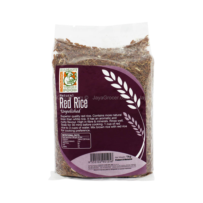 Radiant Whole Food Unpolished Red Rice 1kg