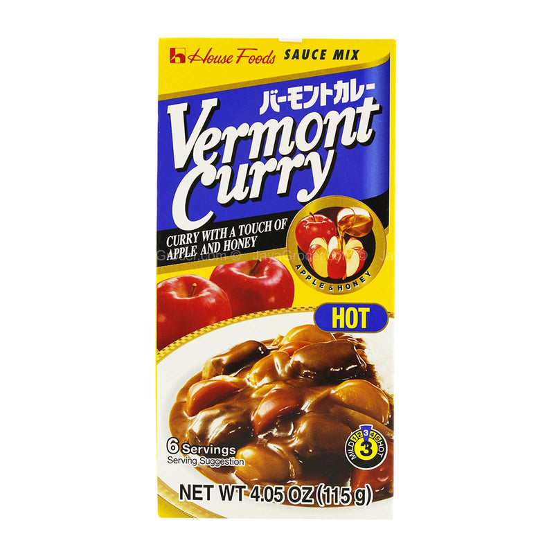 House Foods Vermont Hot Curry with Apple & Honey Sauce Mix 115g