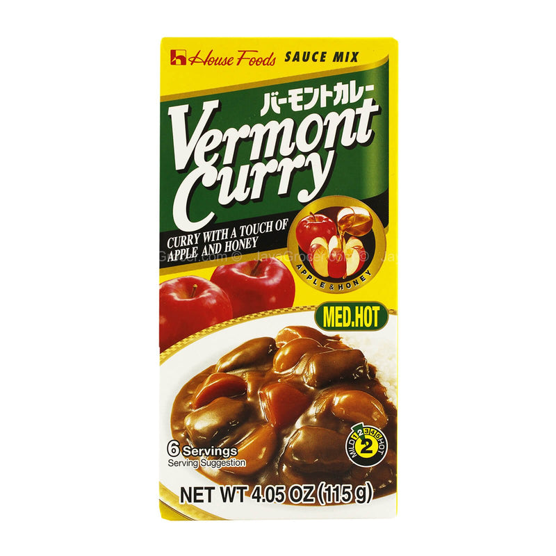 House Foods Vermont Medium Hot Curry with Apple & Honey Sauce Mix 115g