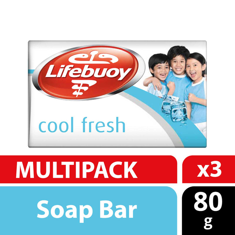 Lifebuoy Cool Fresh with Menthol & Actives Antibacterial Soap Bar 80g x 3