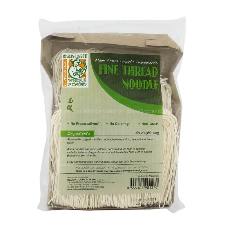 Radiant Whole Food Organic Fine Thread Noodle 250g